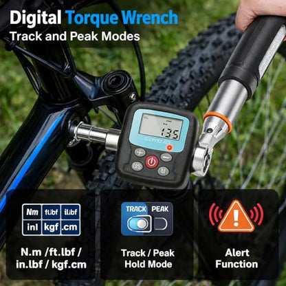 GOYOJO Digital Torque Wrench Adapter, 4-135Nm (2.95-99.6 ft-lb) Electronic Torque Converter with Digital Display, 1/2", 1/4", 3/8" Adapters for Motorcycles, Engine Maintenance, and Versatile DIY Use