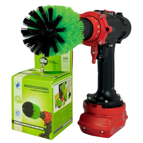 Premium Drill Brush Professional – Medium-Stiff 3,5 in Green | Scratch-Free Kitchen Cleaning Brush for Ovens, Hobs, Worktops, Floor Tiles, Linoleum, Cupboard Doors and Greasy Cookware - color: Green, size: 3,5in
