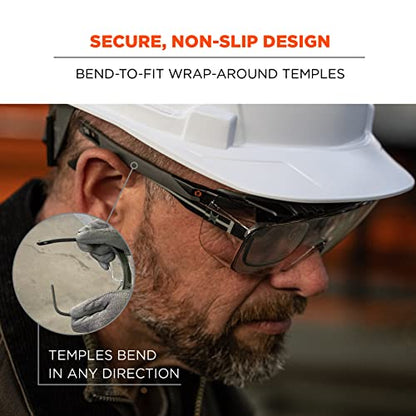 Ergodyne Skullerz OSMIN OTG Safety Glasses, Anti Fog, Over the Glasses Anti Scratch Protective Eyewear - color: Clear Lens