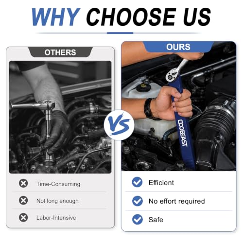 3/8 inch Pro Offset Extension Wrench Impact Wrench Extender Tool Socket Set | Versatile 1/4", 3/8", and 1/2" Square Drive Adapters, Universal Extensions Wrench for Small Tight Spaces Fasteners - color: Blue, size: 16.34inch