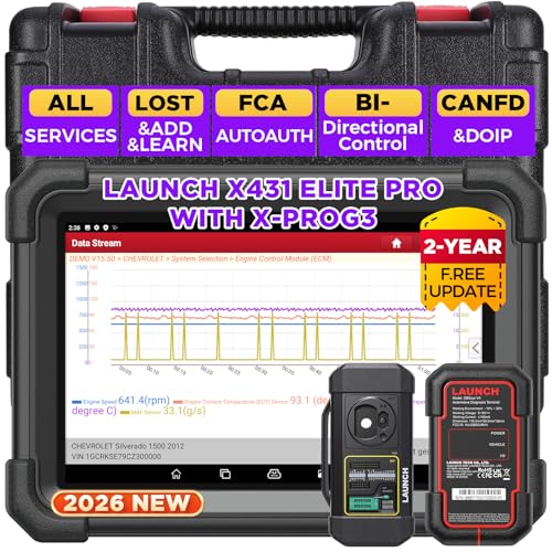 LAUNCH X431 1MM0 Elite Professional Diagnostic Scanner with X-PR0G3, 2026 Bi-Directional Control All System Scan Tool with CANFD & DOIP, 39+ Reset, Active Test ，FCA SGW Automotive Tool, 2 Yrs Update - color: black