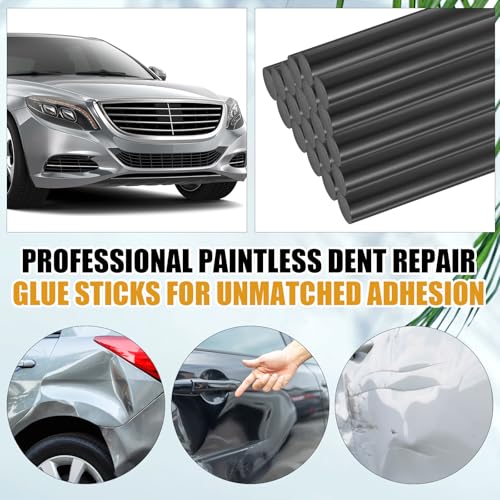 CroBlissful 20 Pcs Paintless Dent Repair Glue Sticks PDR Glue Hot Sticks Paintless Dent Repair Tool for Car Restoration Remover Tool Set (Black) - color: Black