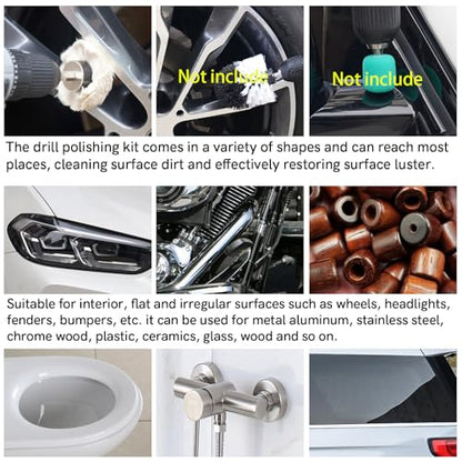 Unicaravan Aluminum Wheel Polishing Kit for Drill Buffing Wheel for Car Motorcycle Wheel Rim Manifold Polishing for Stainless Steel Chrome Wood Plastic Ceramic Glass Woods Machine Jewelry etc 6PCS | For Car Motorcycle Wheel Rim Manifold Polishing for Stai