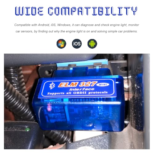 2 PCS ELM327 OBDII Car Auto Diagnostic Scanner, Mini ELM327 Interface Bluetooth Engine Fault Code Reader, Professional Wireless Failure Detector Compatible with OBD2 Vehicles - color: 2PCS