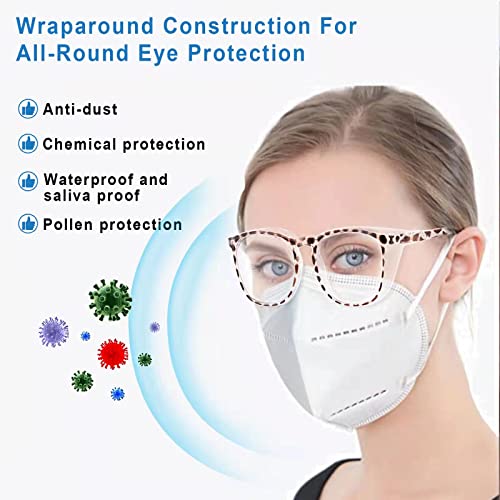 SQIMZAR Safety Glasses Goggles For Women Nurses Protective Eyewear,Anti Fog Safety Goggles - color: Purple+leopard