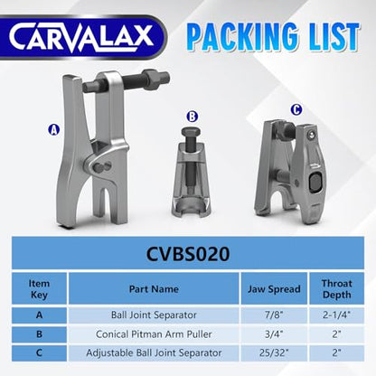CARVALAX 3-in-1 Ball Joint Separator, Front End Service Tool Kit for Tie Rob Removal, Pitman Arm Puller, Cars SUVs Pickup Trucks Automotive Tools - color: Silver, style: 3-in-1