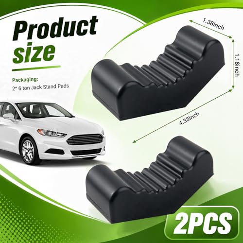 2 Pack Heavy Duty 6 Ton Jack Stands Pads,High Density Rubber Floor Jack Pad with Grooved Surface for Secure Lifting,Universal Jacks Pads for Floor Jacks for Cars SUVs