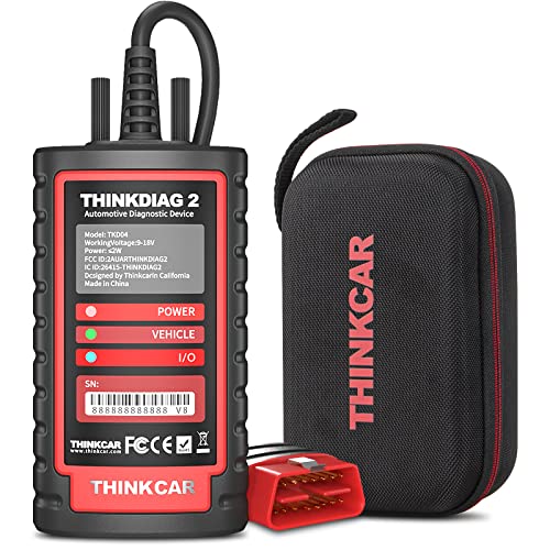 Thinkdiag2 All System Bidirectional OBD2 Diagnostic Scanner for iOS & Android, THINKCAR Bluetooth Scan Tool with CAN-FD Protocol, 15+ Reset Functions, ECU Code, Active Test, AutoVIN, 1 Year Update