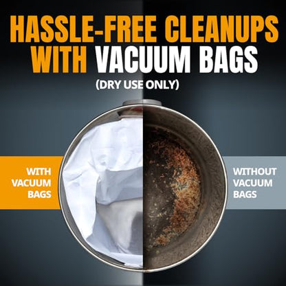 POWERTEC VF3501 Size C Shop Vac Bags for Ridgid 10 Pack, 3-4.5 Gal. 23738 Vacuum Bags for Ridgid 4000RV, WD40700 Wet Dry Vac (75017-P2) - size: VF3501 (Size C), style: 10 Pack