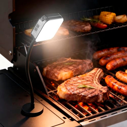 Ultra-Bright Magnetic Grill Lights for Outdoor Grill, Rechargeable Grill Light Waterproof BBQ Light for Grill, 360° Rotate Camping Lights, BBQ Accessory Gift for Men