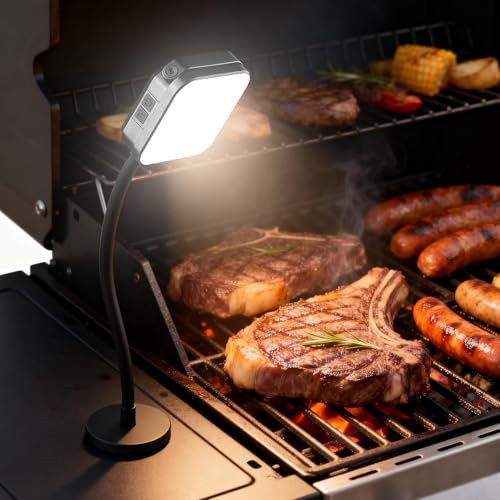 Ultra-Bright Magnetic Grill Lights for Outdoor Grill, Rechargeable Grill Light Waterproof BBQ Light for Grill, 360° Rotate Camping Lights, BBQ Accessory Gift for Men