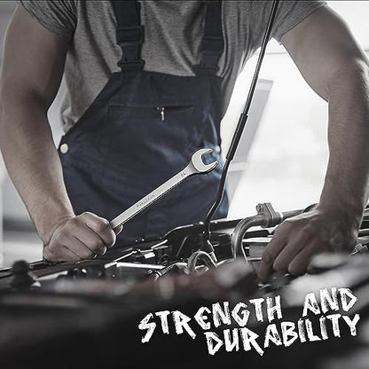 HORUSDY Large Wrench Set with Rolling Pouch | Metric | 6-Piece | 23mm, 24mm, 26mm, 27mm, 30mm, 32mm | 12 Point | Chrome Vanadium Steel - style: 6-Piece Metric Wrench Set
