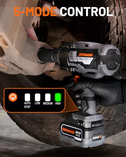 Brushless Impact Wrench, 20V Cordless 3/4'' Impact Gun, 1650 Ft-lbs (2200 Nm) High Torque, 5 Modes, 4.0Ah Battery Powered Heavy-Duty Wrench for Lug Nuts, Truck, Tractor & Industrial Use-TITANCE X9