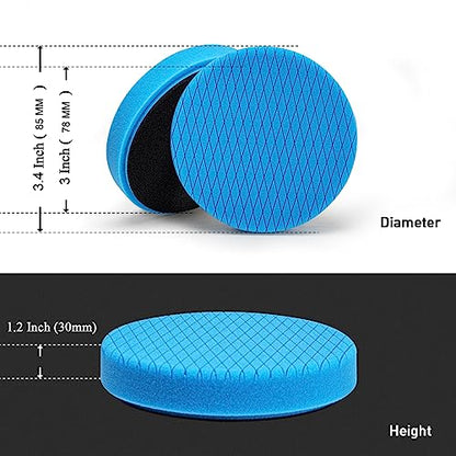 Autolock 3" Buffing Polishing Pads, 6Pcs 85mm Face for 3Inch Backing Plate | Compound Buffing Sponge and Woolen Pads, Cutting Polishing Pad Kit for Car Buffer Compounding, Polish and Wax - size: 3.5 Inch