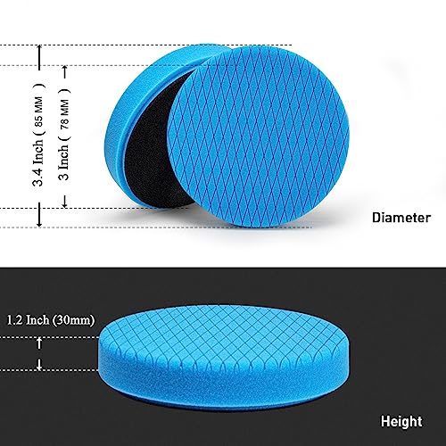 Autolock 3" Buffing Polishing Pads, 6Pcs 85mm Face for 3Inch Backing Plate | Compound Buffing Sponge and Woolen Pads, Cutting Polishing Pad Kit for Car Buffer Compounding, Polish and Wax - size: 3.5 Inch