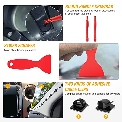 GOOACC 200Pcs Trim Removal Tool, Auto Push Pin Bumper Retainer Clip Set Fastener Terminal Remover Tool Adhesive Cable Clips Round Handle Crowbar Pry Kit Car Panel Radio Removal Auto Clip Pliers - color: 120Pcs Clips +80 Remover
