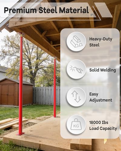 53"-100" House Floor Jack,18000lbs Max Load Capacity,House Floor Jacks Post Pole for Leveling,Adjustable Support Beam Basement Jack Post Pole for Leveling & Lifting Support Telescoping Jacks