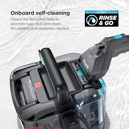 Shark StainStriker Portable Carpet and Upholstery Cleaner with On Board Self Clean, Spot, Stain and Odor Eliminator, 2 Tools, 2 Solutions, Charcoal, PX221BRN - style: StainStriker + 2 Tools
