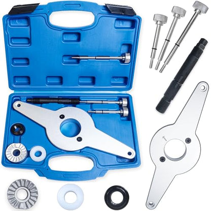 T10531 Vibration Damper Holding Tool Kit, 8PCS Crankshaft Pulley Removal Shock Absorber Compatible with Audi VW Skoda Seat 1.8L & 2.0L 4V TFSI EA888 Engines for Fix the Timing Chain Drive Sprockets