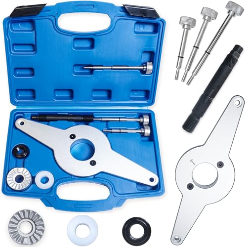 T10531 Vibration Damper Holding Tool Kit, 8PCS Crankshaft Pulley Removal Shock Absorber Compatible with Audi VW Skoda Seat 1.8L & 2.0L 4V TFSI EA888 Engines for Fix the Timing Chain Drive Sprockets