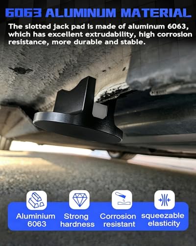 Magnetic Jack Pads, 2PCS, Black | Aluminum Alloy, Universal, 0.45'' Slotted Width, Pinch Weld Jack Adapter for Floor Jacks, Bottle Jacks, Scissor Jacks - color: Black 2 Pack