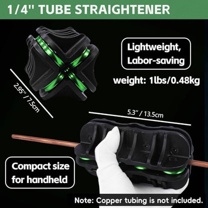 Handheld Tubing Straightener, 1/4 Inch O.D. Manual Tube Straightening Tool for Brake Line Fuel Line Copper/Aluminum/Steel Coils(1/4 Inch) - size: 1/4 Inch