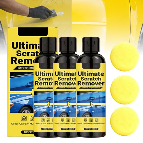 Car Scratch Removal Wax, 2026 New Scratch Remover for Vehicles, Car Paint Scratch Repair Kit for Deep Scratches, Universal Polishing Compound with Sponge (3pcs) - color: 3pcs