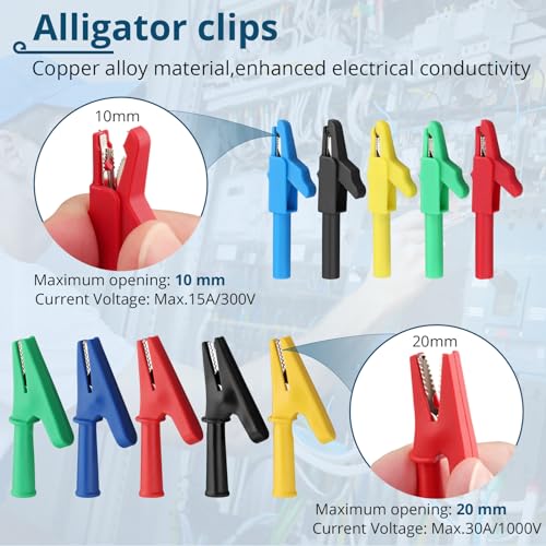 Back Probe Kit – 35PCS Automotive Test Leads Set with Storage Box,5 Large Alligator Clips,5 Wire Piercing Probes,Flexible Multi-Angle Needles for Multimeter & Automotive Diagnostics