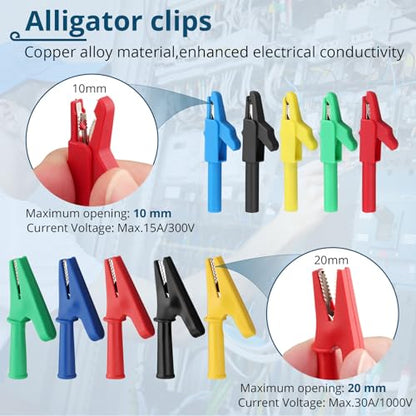 Back Probe Kit – 35PCS Automotive Test Leads Set with Storage Box,5 Large Alligator Clips,5 Wire Piercing Probes,Flexible Multi-Angle Needles for Multimeter & Automotive Diagnostics