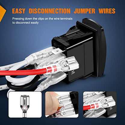 Nilight Waterproof Rocker Switch Toggle ON/Off/ON DPDT 7Pin 12V 24V Jumper Wires Winch Pump for Cars Trucks Caravans Boats RV SUV ATV UTV - color: ON Off ON Switch