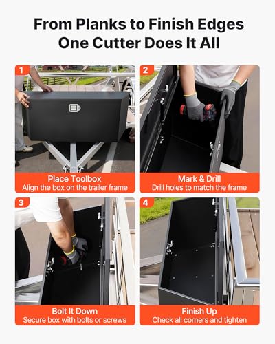 VEVOR Trailer Tongue Box, Heavy Duty Trailer Tongue Tool Box Storage Organizer with Lock & Keys, Utility Tool Chest for Pickup Truck Bed, RV, SUV, Off-Road Vehicle, Steel, 49" x 13.9" x 18.5" - size: 49" Black, style: Steel