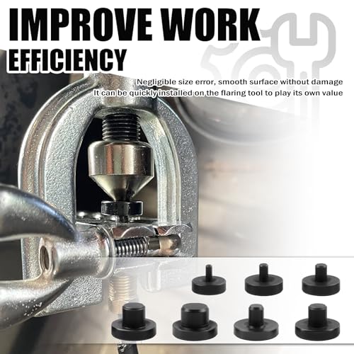 IHOTDER 7PCS Brake Line Flaring Tool Kit Flare Adapter,3/16",1/4",3/8",5/16",1/2",5/8",7/1-6" Double Flare Tool Adapter Car Accessories for Brake Lines/Fuel Lines/Copper Pipe - color: 7PCS
