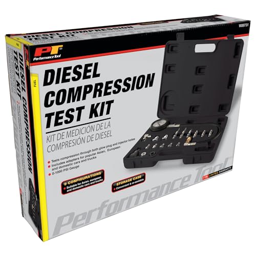 Performance Tool W89731 Diesel Compression Test Kit - Professional Grade Diagnostic Tool for Accurate Engine Performance Analysis and Maintenance - style: Diesel Compression Test Kit