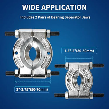 14Pcs Bearing Puller Set, 5 Ton Capacity Bearing Splitter Tool Kit, Pinion Wheel Bearing Removal Kit with 2" and 3" Jaws, Heavy Duty Bearing Splitter Tool Kit