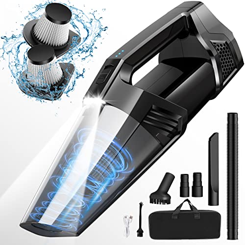 Blestan Handheld Vacuum Cordless Portable Car Vacuum with LED Light, High Power Suction, 3 in 1, Lightweight Rechargeable Hand Vacuum, Hand Held Vacuum Cleaner for Car Home Office, Pet Hair, Black - color: Grayblack