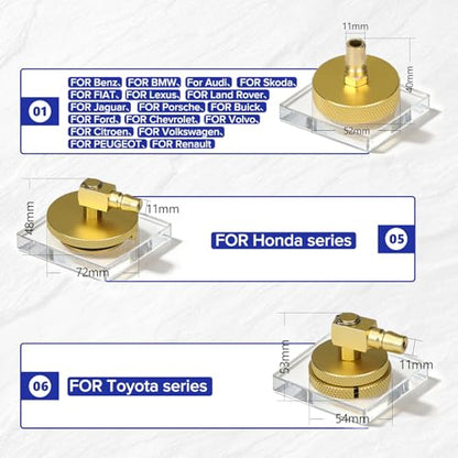 Mrcartool F109 Automatic Brake Bleeder Kit 0.7~2.5 Bar Electric Brake Fluid Bleeder Machine, One Person Operation Pneumatic Vacuum Brake Pressure Bleeder Pump with 3 Master Cylinder Adapters - size: F109 Auto Device