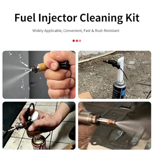 Car Fuel Injector Cleaner Kit, Universal Fuel Injectors Flush Cleaner Adapter DIY Cleaning Tool Kit with Test Lead, Fuel Injector Tester Fuel Pump Pressure Test