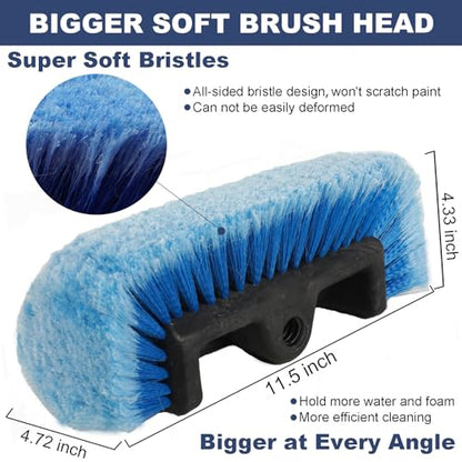 Car Wash Brush with Long Handle for Car Truck Boat RV SUV Washing (Blue, 54") - color: Blue, size: 54"