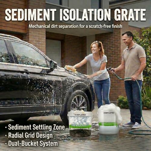 10.4" Heavy Duty Car Wash Bucket Insert (2-Pack) & Wash Mitt Kit - 10.6 oz Detailing Dirt Separator & Grit Trap, Scratch-Free Auto Wash, Fits 3.5 to 5 Gallon Buckets (Green Kit) - color: 2pack Green