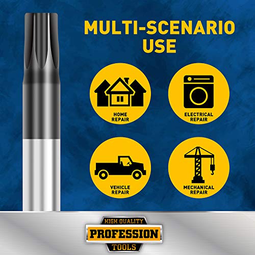 Amartisan 6-Piece Extra Long Torx Screwdrivers Set, length 12''(300mm) T10 - T30, Long Long star Screwdrivers Set - style: Long Torx Screwdrivers