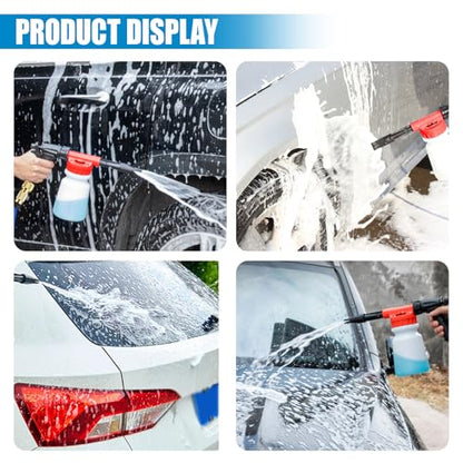 ZIMISI Car Wash Foam Gun, Foam Cannon for Hose, Professional Car Foam Sprayer with 6 Levels Foam Concentration, Spray Gun Cleaner, Connects to Any Garden Hose (Red) - color: Red