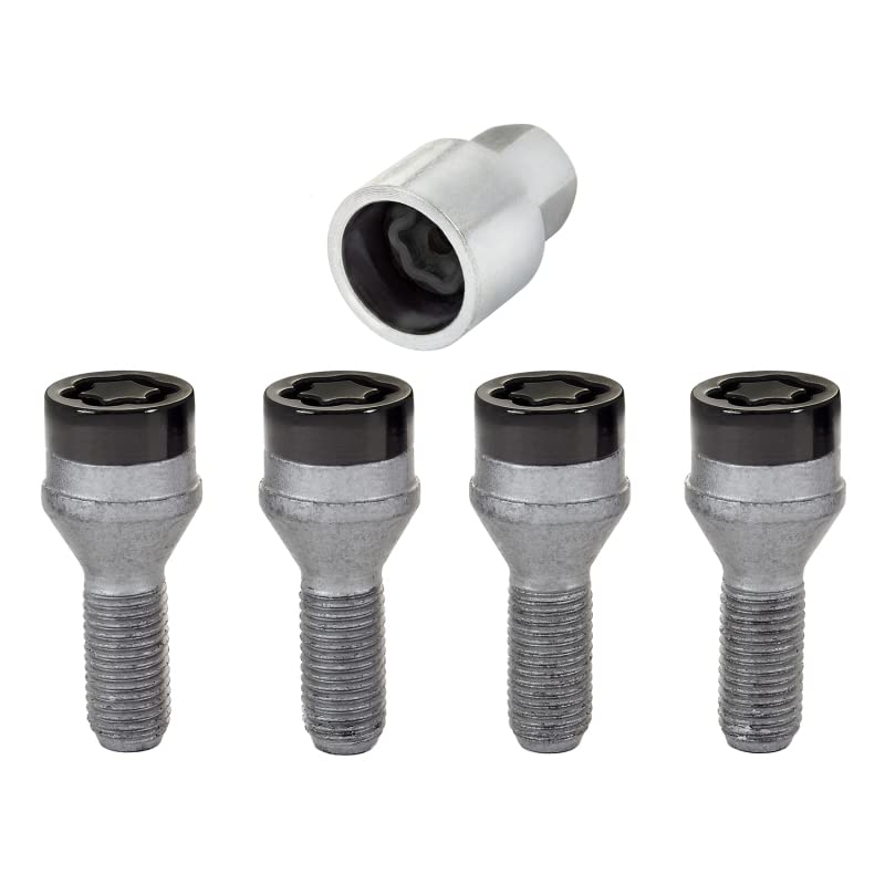McGard 27361 Black Bolt Style Cone Seat Wheel Lock Set (M12 x 1.25 Thread Size) - Set of 4