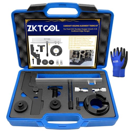 ZKTOOL Camshaft Holding Alignment Timing Kit,Crankshaft Damper Holder Balance Shaft Preload Tool Vct Solenoid Seal Installer Fit for Ford 2.0 2.3 303-1551 303-1685 303-1686 303-1687 303-1688 303-1689 - color: for Ford 2.0 2.3 from 2019