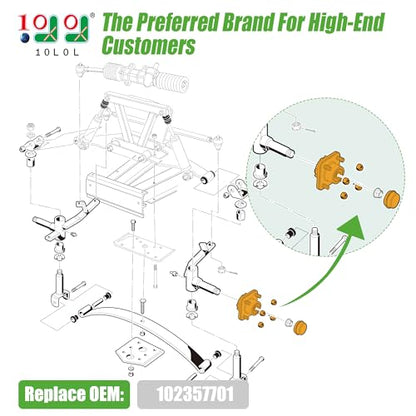 10L0L Golf Cart Front Wheel Hub Assembly 2 Pack for Club Car DS and Precedent 2003-up, Front Hub Replacement Kit 102357701 with Ball Bearing, Oil Seal & Dust Cover