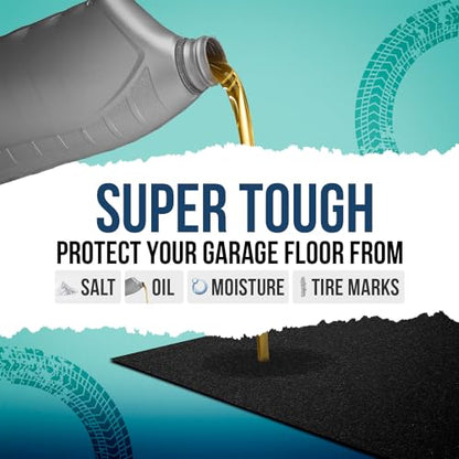 ITSOFT Garage Floor Mat for Under Car 5x3 Feet, Oil Spill Mat & Mechanic Pad, Oil Drip Pan, Absorbent, Washable, Non Slip & Waterproof Garage Mats