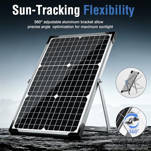 Voltset 30W Solar Battery Charger - 12V Solar Panel Kit with 10A Smart Charge Controller - IP67 Waterproof Solar Trickle Charger Maintainer - Adjustable Mount Bracket for RV Boat Car Motorcycle - size: 30W