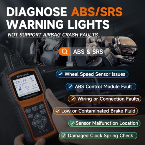 FOXWELL NT630 Plus OBD2 Scanner with ABS and SRS, ABS Auto Bleed, 4 Resets | Brake Code Reader, ABS Bidirectional Scan Tool, Oil EPB SAS Check Engine Light, Live Data, No Subscription, WiFi Update