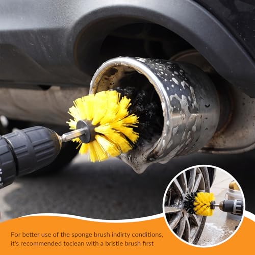 8 Pcs Aluminum Polishing Kit, Wheel Polishing Kit for Drills, Foam Sponge Polishings Balls with Handheld Extension Holder for Car Wheel and Polisher Kits for Household Standard Hand Drills