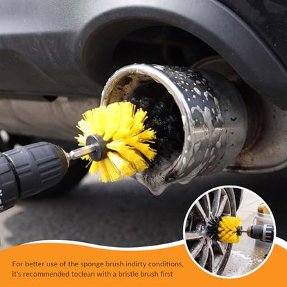 8 Pcs Aluminum Polishing Kit, Wheel Polishing Kit for Drills, Foam Sponge Polishings Balls with Handheld Extension Holder for Car Wheel and Polisher Kits for Household Standard Hand Drills