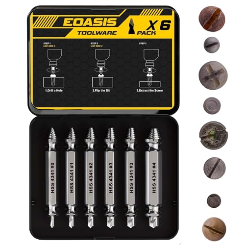 Gifts for Men – Stripped Screw Extractor Set – Father’s Day Gifts from Wife, Daughter, & Son – Easy Out Extractor Set for Nuts, Screws & Bolts – Perfect Husband & Birthday Gifts (Silver (Pack of 6)) - size: Silver (Pack of 6)